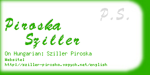 piroska sziller business card